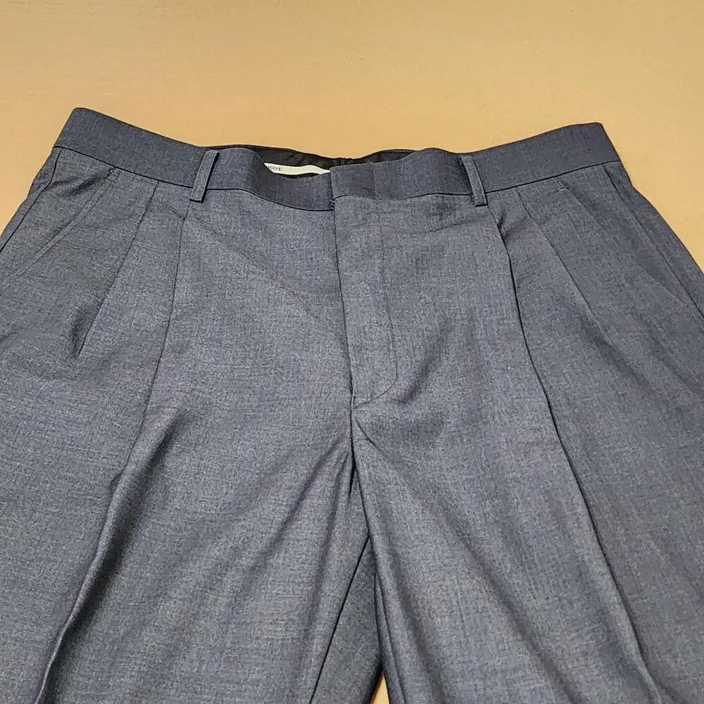 Vinci Suit Mens 44 38x29 Gray Poly Rayon Solid 3 Piece Classic Fit Notch Lapel